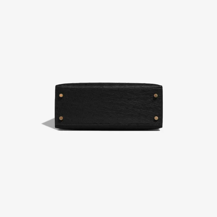 High-End Hermès Inspired Kelly 25 Ostrich Black GHW - Direct Luxury Fashion - Image 3