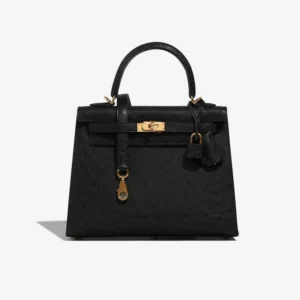 High-End Hermès Inspired Kelly 25 Ostrich Black GHW | DLF