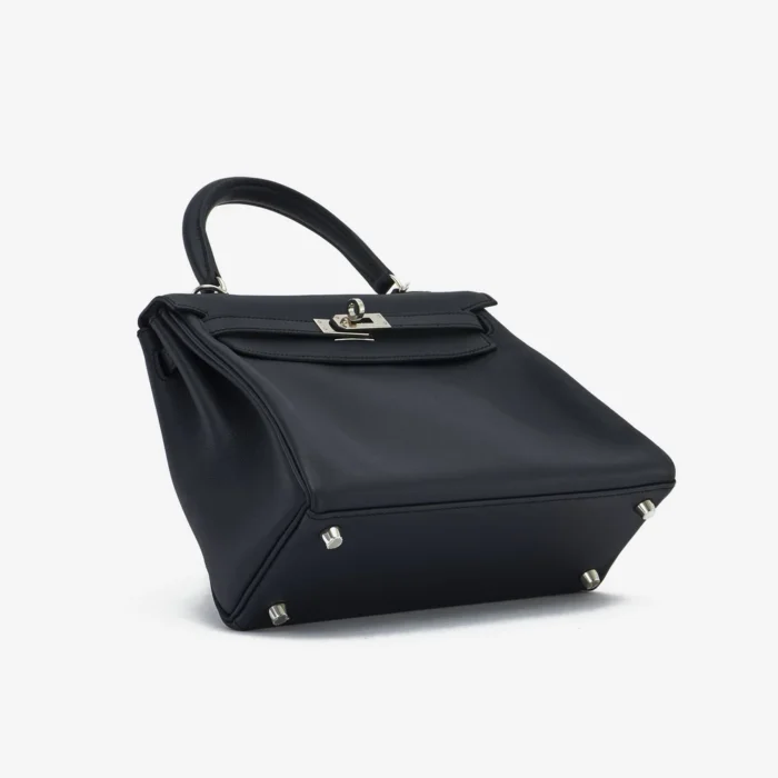 High-End Hermès Inspired Kelly 25 Swift Bleu Indigo PHW - Direct Luxury Fashion - Image 3