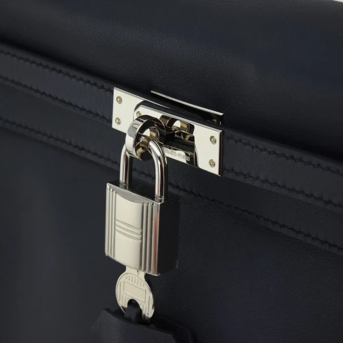 High-End Hermès Inspired Kelly 25 Swift Bleu Indigo PHW - Direct Luxury Fashion - Image 7