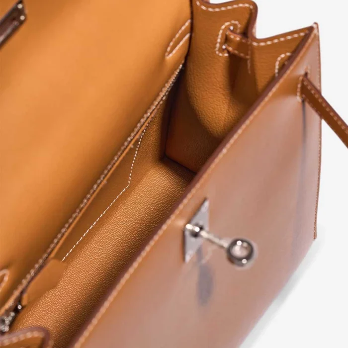 High-End Hermès Inspired Kelly 25 Veau Butler Sable Naturel PHW - Direct Luxury Fashion - Image 5
