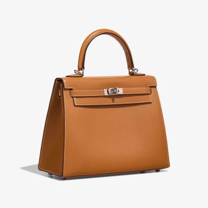 High-End Hermès Inspired Kelly 25 Veau Butler Sable Naturel PHW - Direct Luxury Fashion - Image 4