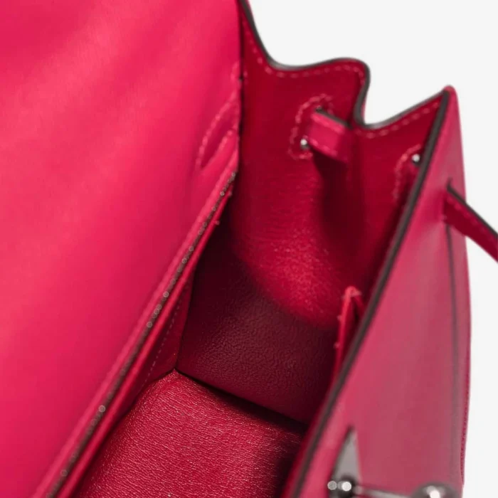 High-End Hermès Inspired Kelly 25 Veau Madame Rose Extrême/Rouge Piment PHW - Direct Luxury Fashion - Image 5