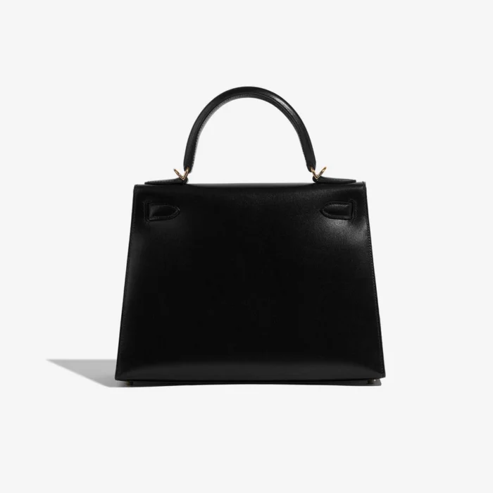 High-End Hermès Inspired Kelly 28 Box Black GHW - Direct Luxury Fashion - Image 2