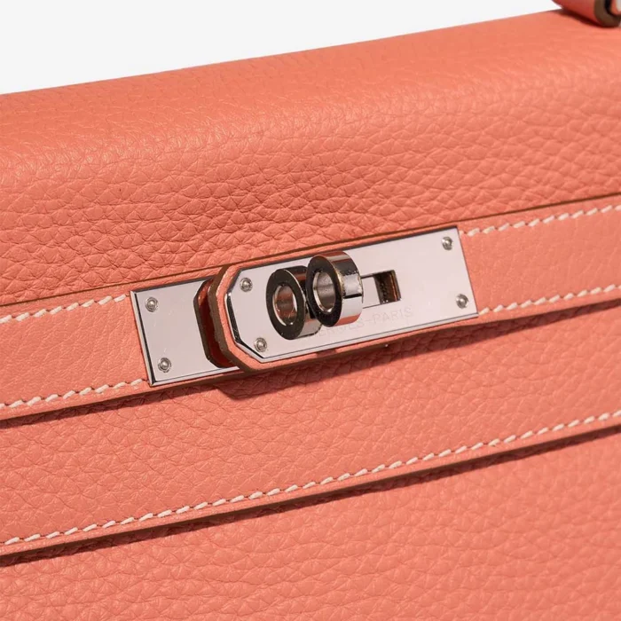 High-End Hermès Inspired Kelly 28 Clemence Crevette PHW - Direct Luxury Fashion - Image 6