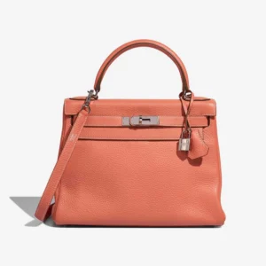 High-End Hermès Inspired Kelly 28 Clemence Crevette PHW - Direct Luxury Fashion