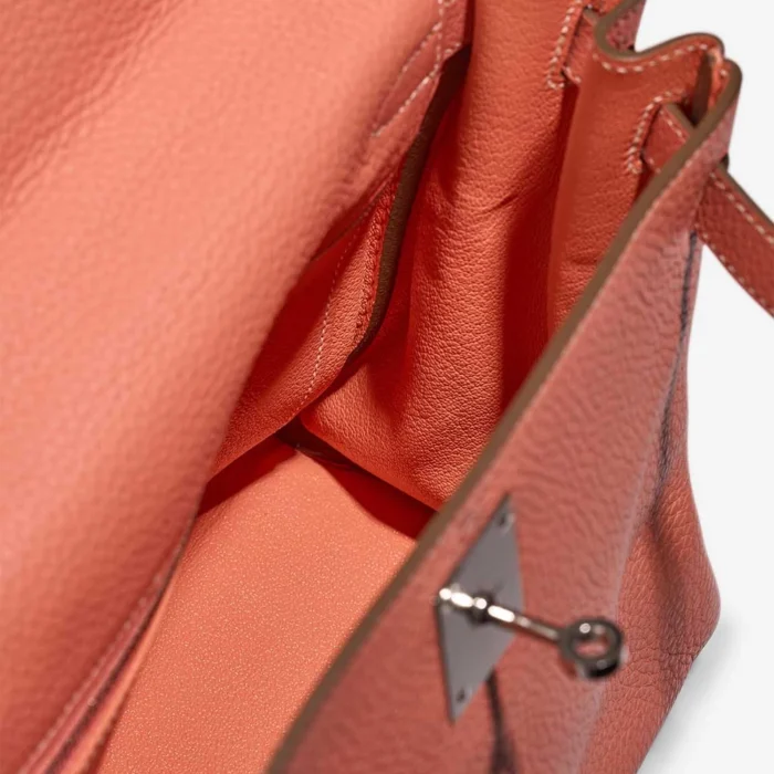 High-End Hermès Inspired Kelly 28 Clemence Crevette PHW - Direct Luxury Fashion - Image 4