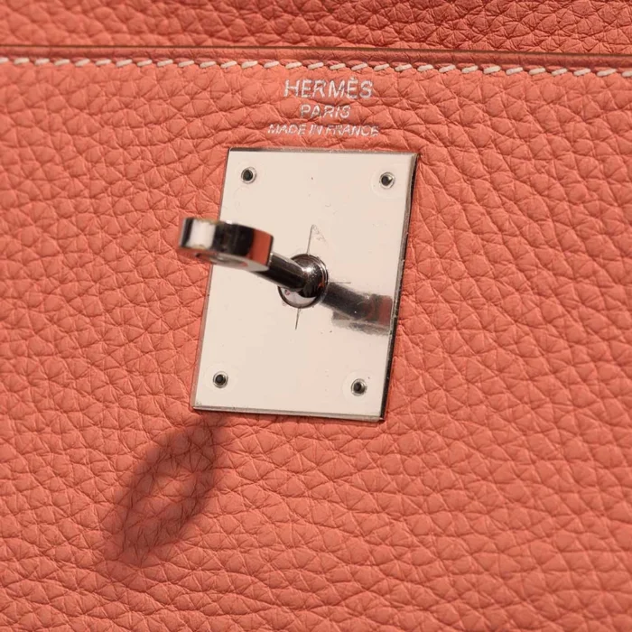 High-End Hermès Inspired Kelly 28 Clemence Crevette PHW - Direct Luxury Fashion - Image 5