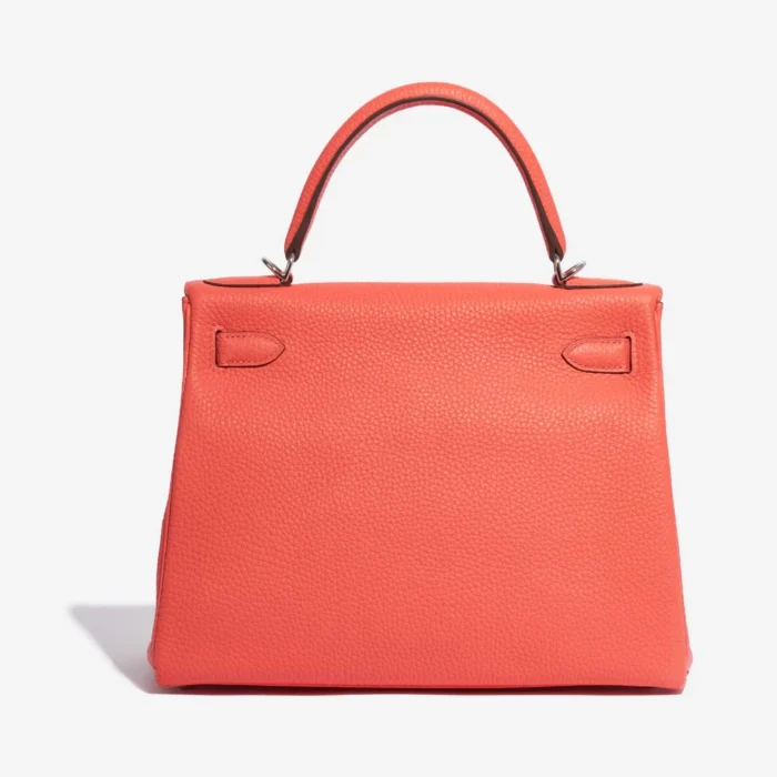 High-End Hermès Inspired Kelly 28 Clemence Rose Texas PHW - Direct Luxury Fashion - Image 2