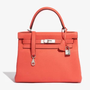High-End Hermès Inspired Kelly 28 Clemence Rose Texas PHW
