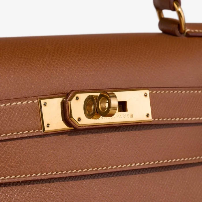 High-End Hermès Inspired Kelly 28 Courchevel Gold GHW - Direct Luxury Fashion - Image 7