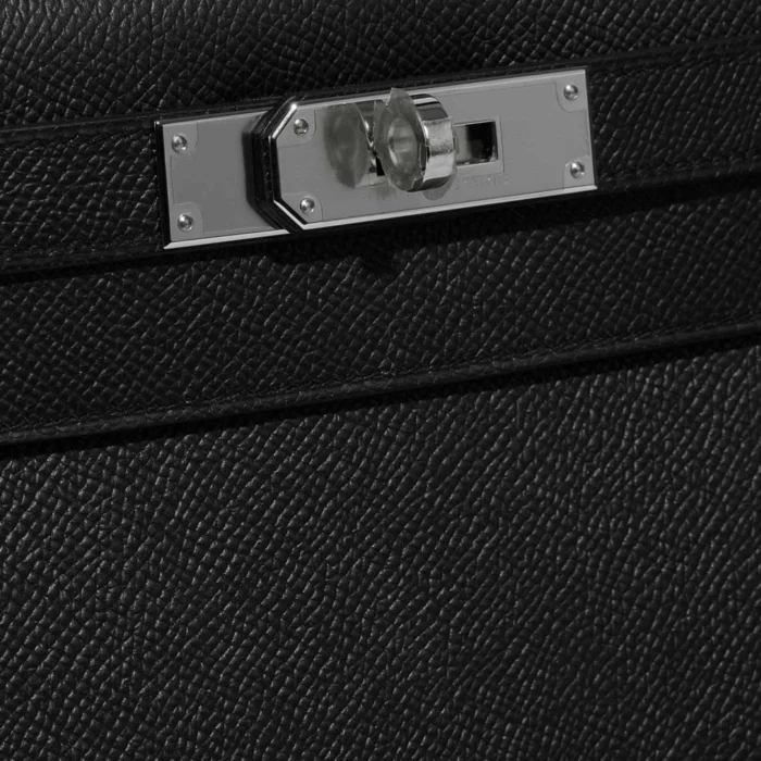 High-End Hermès Inspired Kelly 28 Epsom Black PHW - Direct Luxury Fashion - Image 7