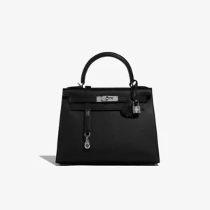 High-End Hermès Inspired Kelly 28 Epsom Black PHW | Direct Luxury