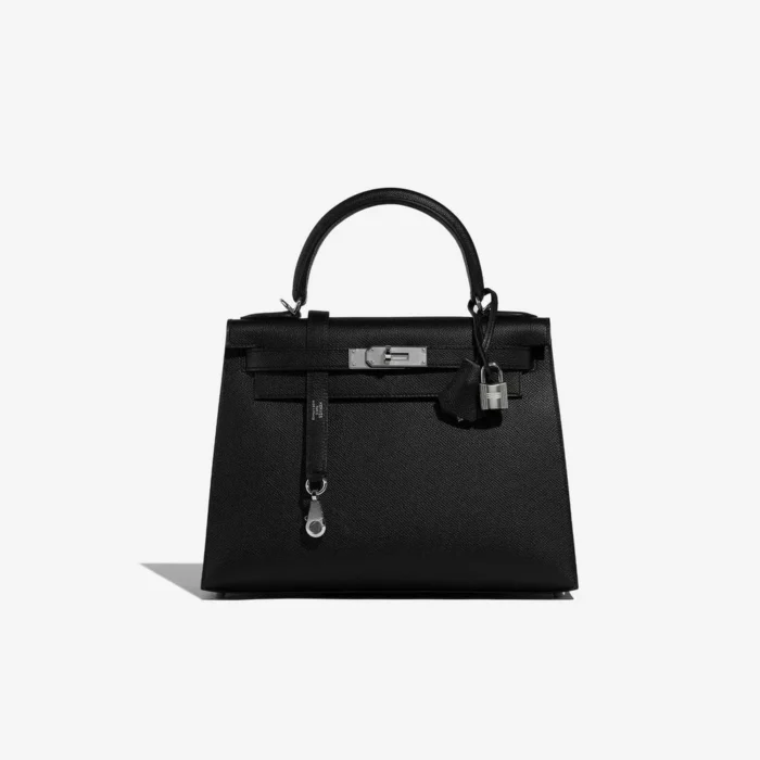 High-End Hermès Inspired Kelly 28 Epsom Black PHW | Direct Luxury