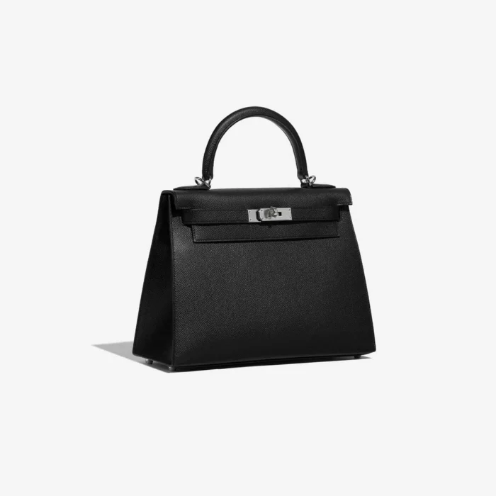 High-End Hermès Inspired Kelly 28 Epsom Black PHW - Direct Luxury Fashion - Image 4
