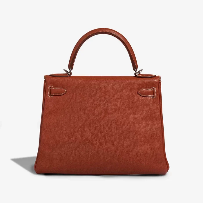 High-End Hermès Inspired Kelly 28 Epsom Brique PHW - Direct Luxury Fashion - Image 2