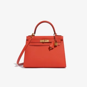 High-End Hermès Inspired Kelly 28 Epsom Capucine GHW | DLF