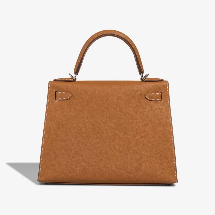 High-End Hermès Inspired Kelly 28 Epsom Gold PHW - Direct Luxury Fashion - Image 2
