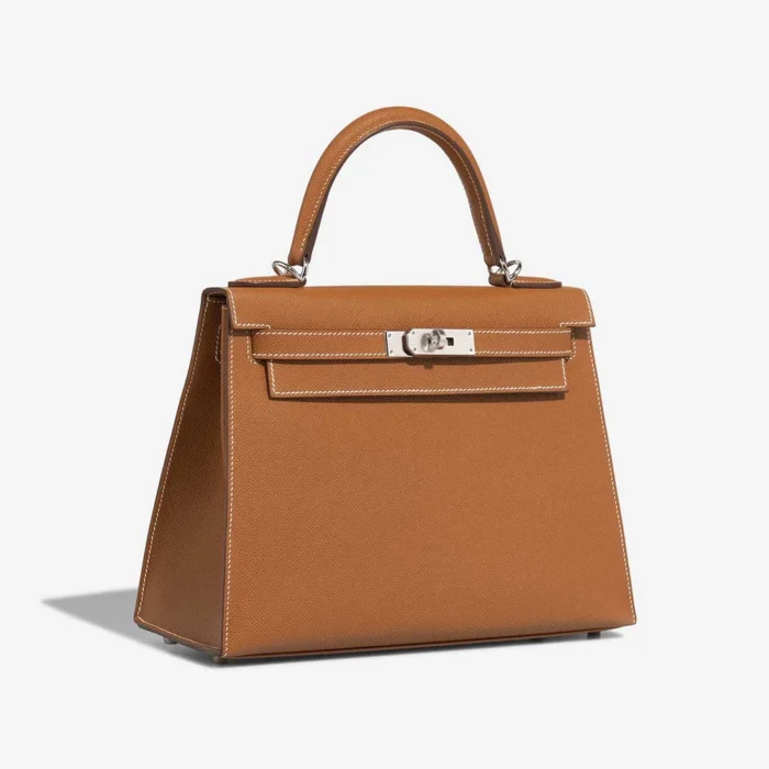 High-End Hermès Inspired Kelly 28 Epsom Gold PHW - Direct Luxury Fashion - Image 4