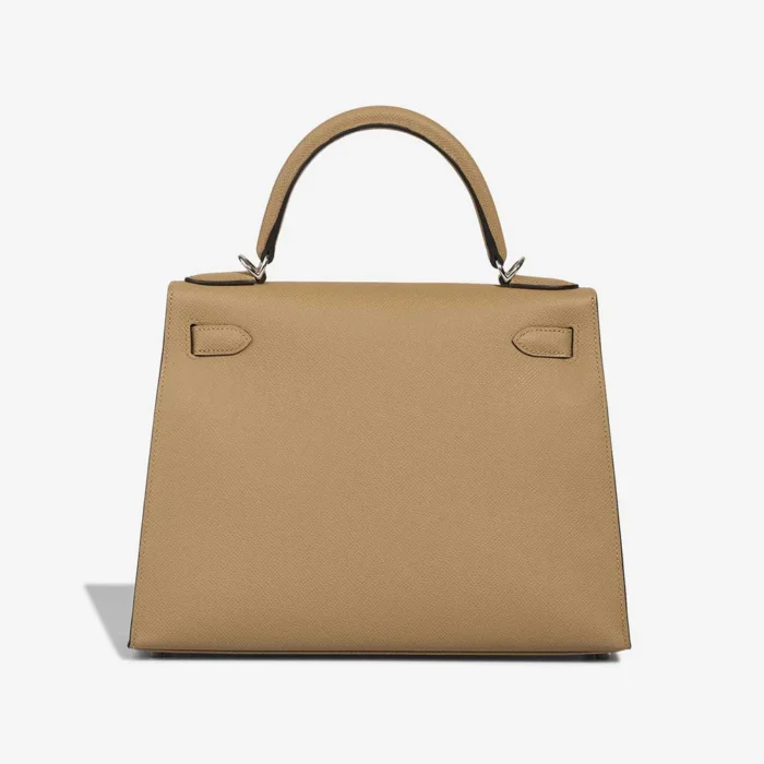 High-End Hermès Inspired Kelly 28 Epsom Poussiere PHW - Direct Luxury Fashion - Image 2