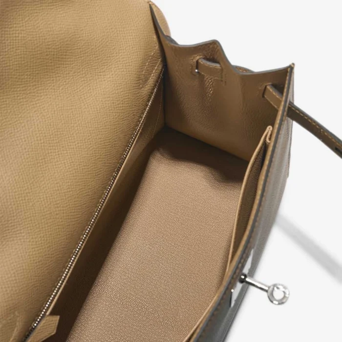 High-End Hermès Inspired Kelly 28 Epsom Poussiere PHW - Direct Luxury Fashion - Image 5
