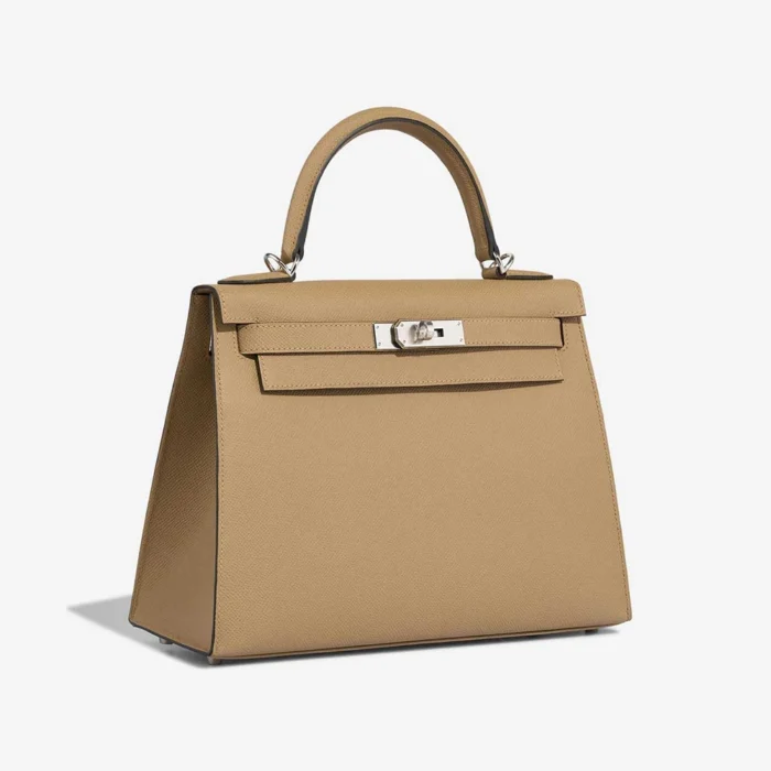 High-End Hermès Inspired Kelly 28 Epsom Poussiere PHW - Direct Luxury Fashion - Image 4