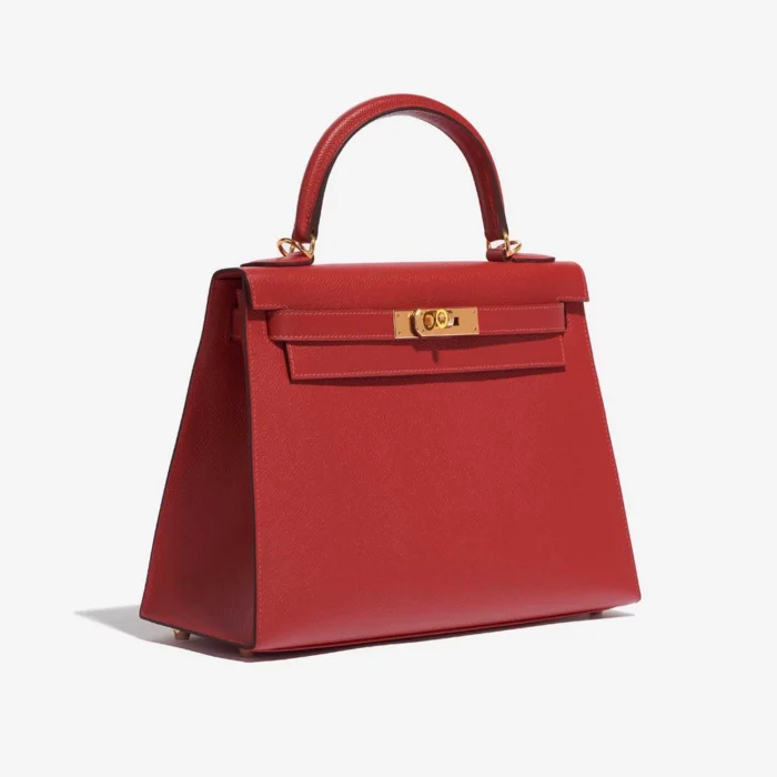 High-End Hermès Inspired Kelly 28 Epsom Rouge Casaque GHW - Direct Luxury Fashion - Image 4