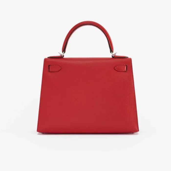 High-End Hermès Inspired Kelly 28 Epsom Rouge Tomate PHW - Direct Luxury Fashion - Image 2