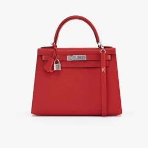 High-End Hermès Inspired Kelly 28 Epsom Rouge Tomate PHW - Direct Luxury Fashion