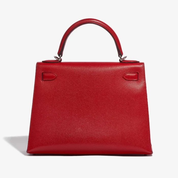 High-End Hermès Inspired Kelly 28 Epsom Rouge Vif PHW - Direct Luxury Fashion - Image 2