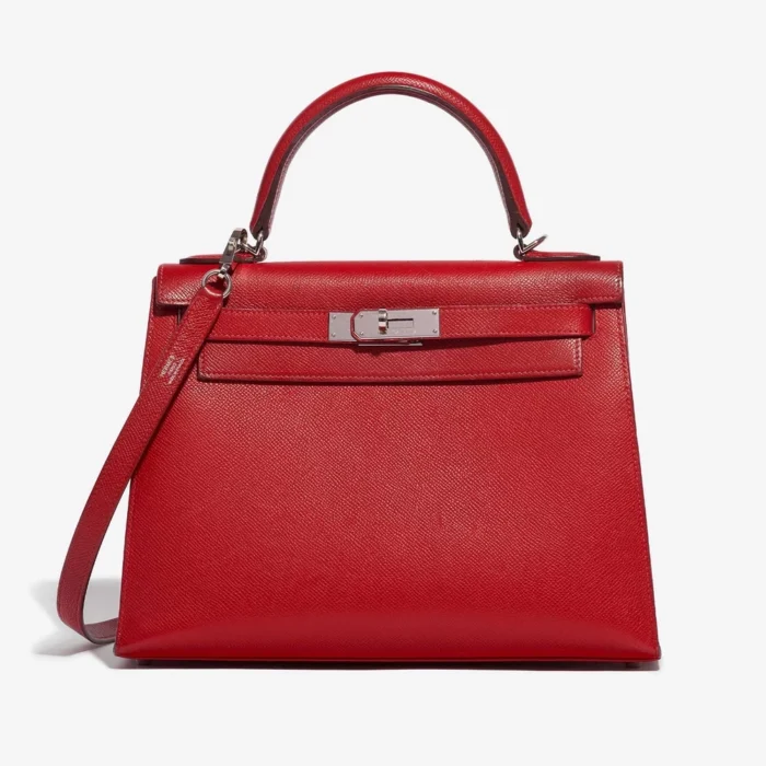High-End Hermès Inspired Kelly 28 Rouge Vif PHW | Direct Luxury
