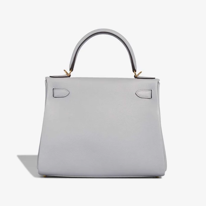 High-End Hermès Inspired Kelly 28 Evercolor Bleu Glacier GHW - Direct Luxury Fashion - Image 2