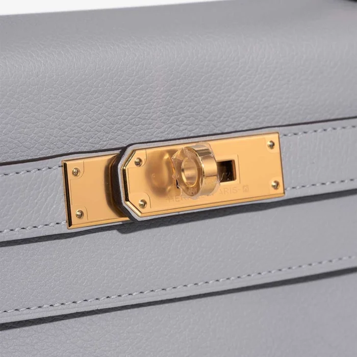High-End Hermès Inspired Kelly 28 Evercolor Bleu Glacier GHW - Direct Luxury Fashion - Image 6