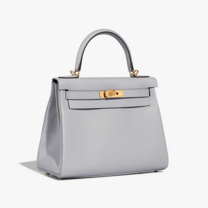 High-End Hermès Inspired Kelly 28 Evercolor Bleu Glacier GHW - Direct Luxury Fashion - Image 4