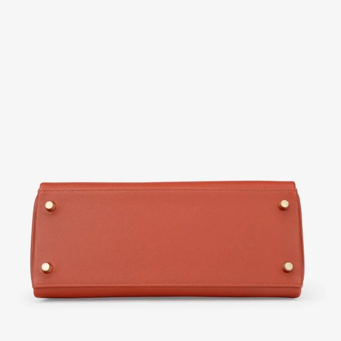 High-End Hermès Inspired Kelly 28 Evercolor Brique GHW - Direct Luxury Fashion - Image 3