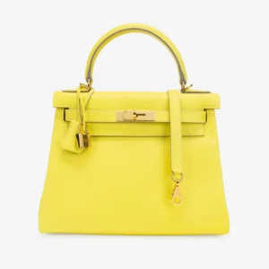 High-End Hermès Inspired Kelly 28 Evercolor Lime GHW | DLF