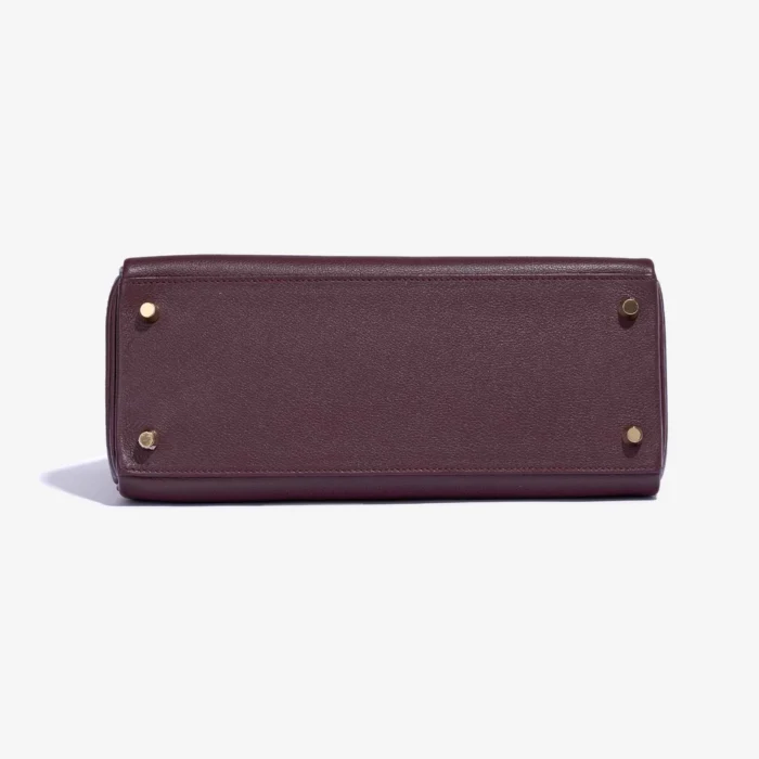 High-End Hermès Inspired Kelly 28 Evercolor Prune GHW - Direct Luxury Fashion - Image 3