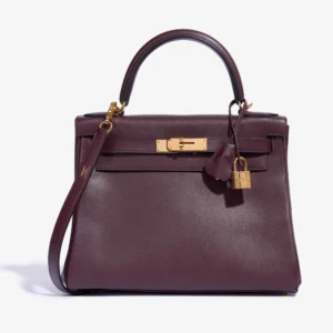 High-End Hermès Inspired Kelly 28 Prune GHW | Direct Luxury