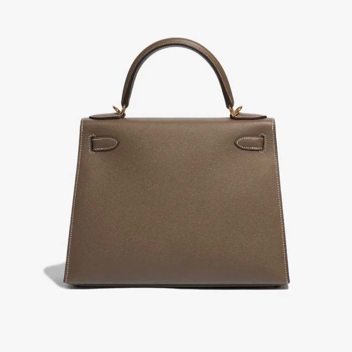 High-End Hermès Inspired Kelly 28 Sellier Epsom Etoupe GHW - Direct Luxury Fashion - Image 2