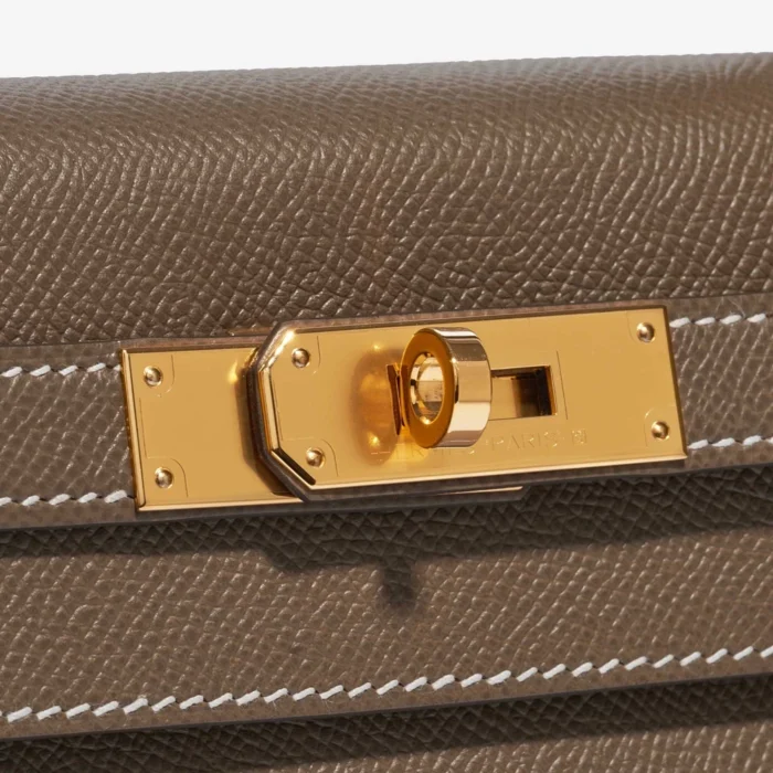 High-End Hermès Inspired Kelly 28 Sellier Epsom Etoupe GHW - Direct Luxury Fashion - Image 7