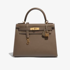 High-End Hermès Inspired Kelly 28 Sellier Epsom Etoupe GHW