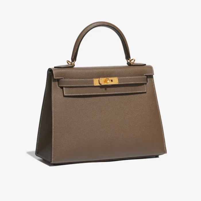 High-End Hermès Inspired Kelly 28 Sellier Epsom Etoupe GHW - Direct Luxury Fashion - Image 4