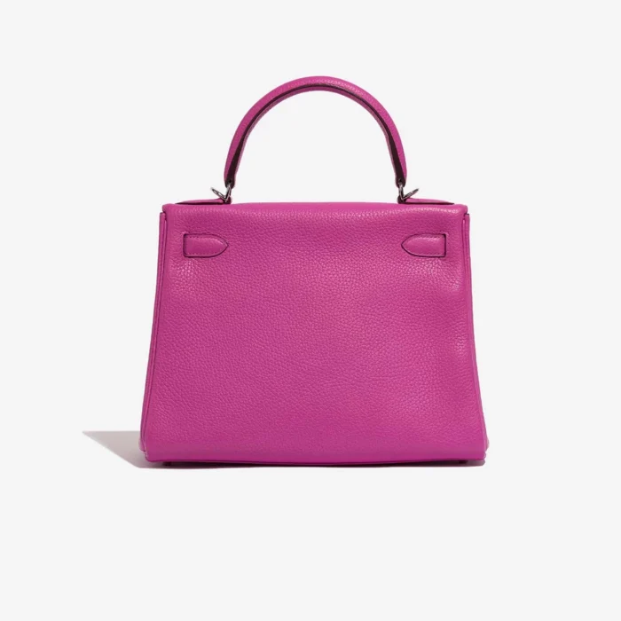 High-End Hermès Inspired Kelly 28 Taurillon Clemence Magnolia PHW - Direct Luxury Fashion - Image 2