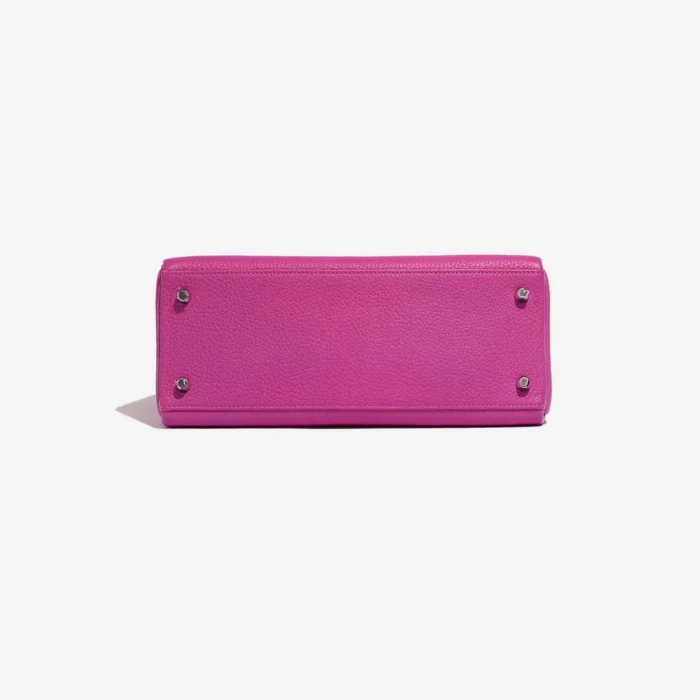 High-End Hermès Inspired Kelly 28 Taurillon Clemence Magnolia PHW - Direct Luxury Fashion - Image 3