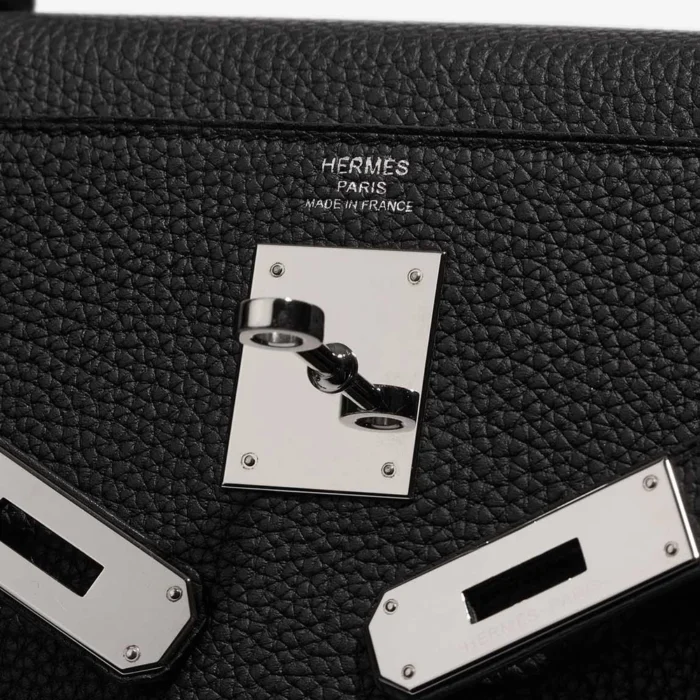 High-End Hermès Inspired Kelly 28 Togo Black PHW - Direct Luxury Fashion - Image 6
