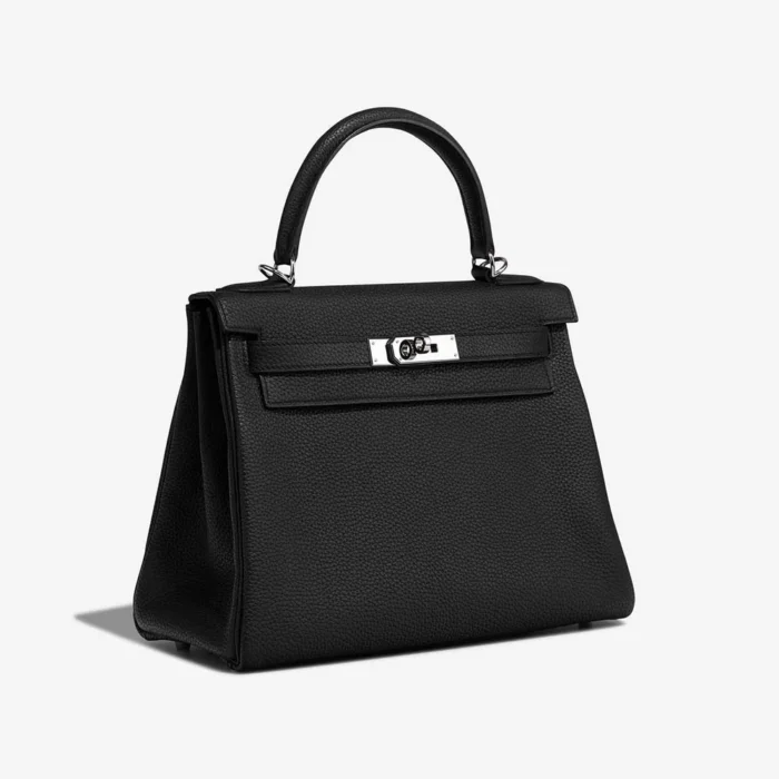 High-End Hermès Inspired Kelly 28 Togo Black PHW - Direct Luxury Fashion - Image 4