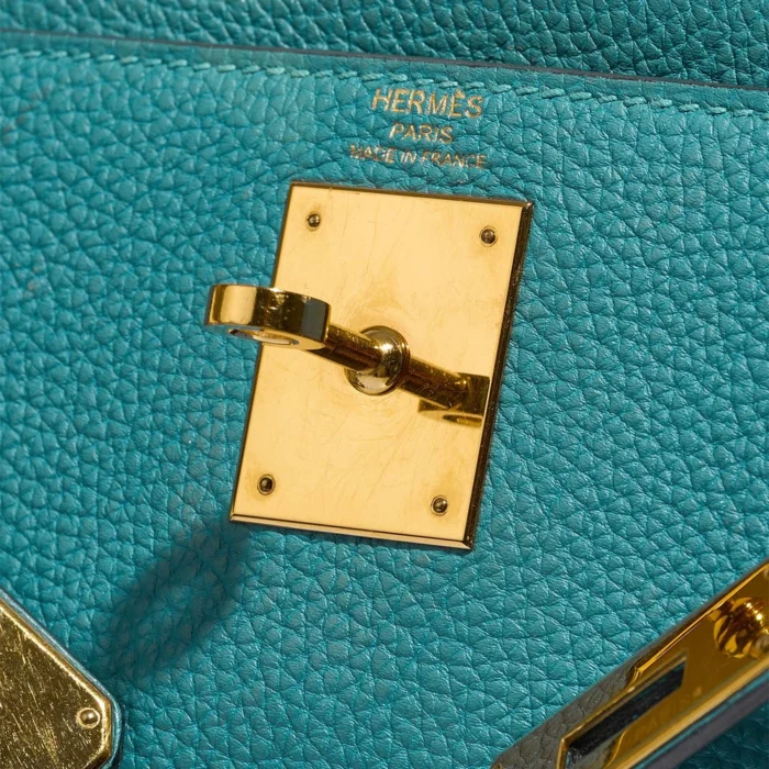 Premium Hermès Replica Kelly 28 Epsom Bleu Indigo GHW - Direct Luxury Fashion - Image 6