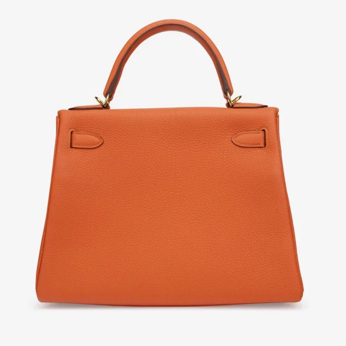 High-End Hermès Inspired Kelly 28 Togo Feu GHW - Direct Luxury Fashion - Image 2