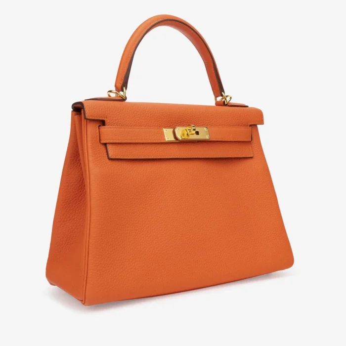 High-End Hermès Inspired Kelly 28 Togo Feu GHW - Direct Luxury Fashion - Image 4