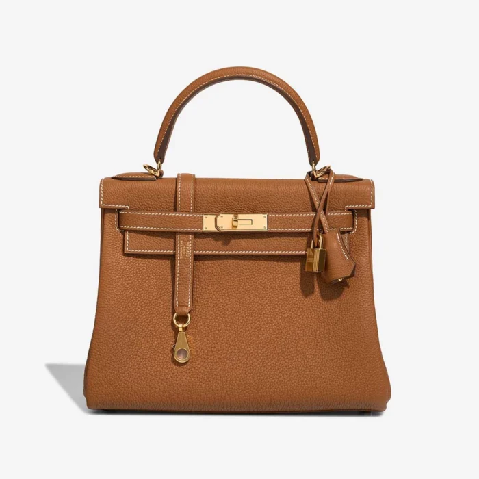High-End Hermès Inspired Kelly 28 Togo Gold GHW - Direct Luxury Fashion